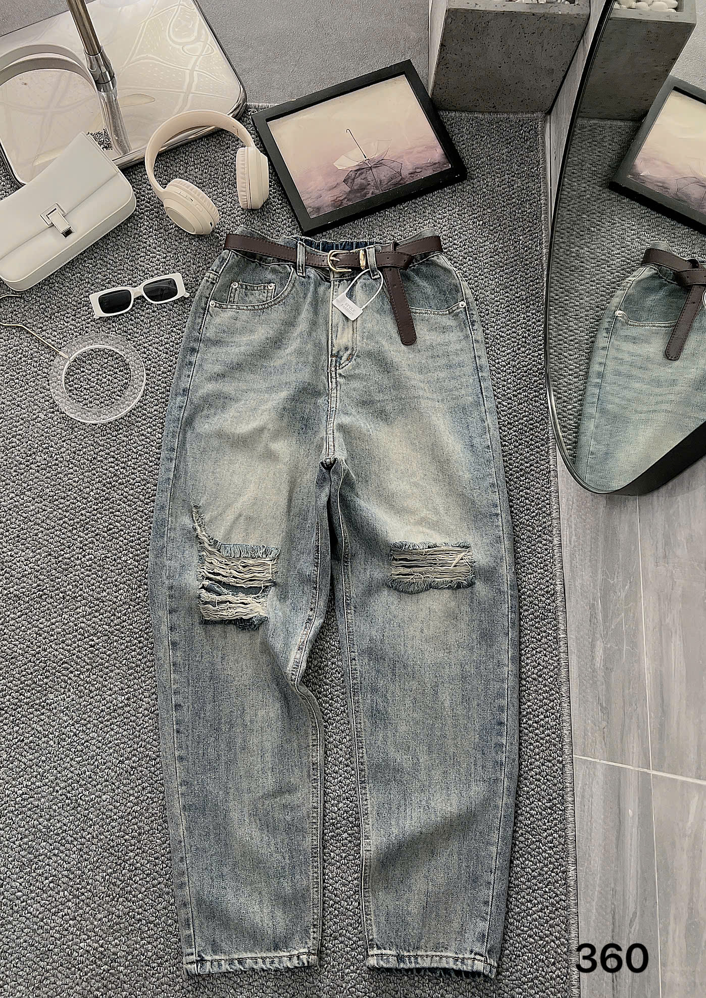 Quần baggy lưng thun rách kiểu bigsize QJ360 dành cho nàng béo mập từ 55-90kg_thumbnail_5