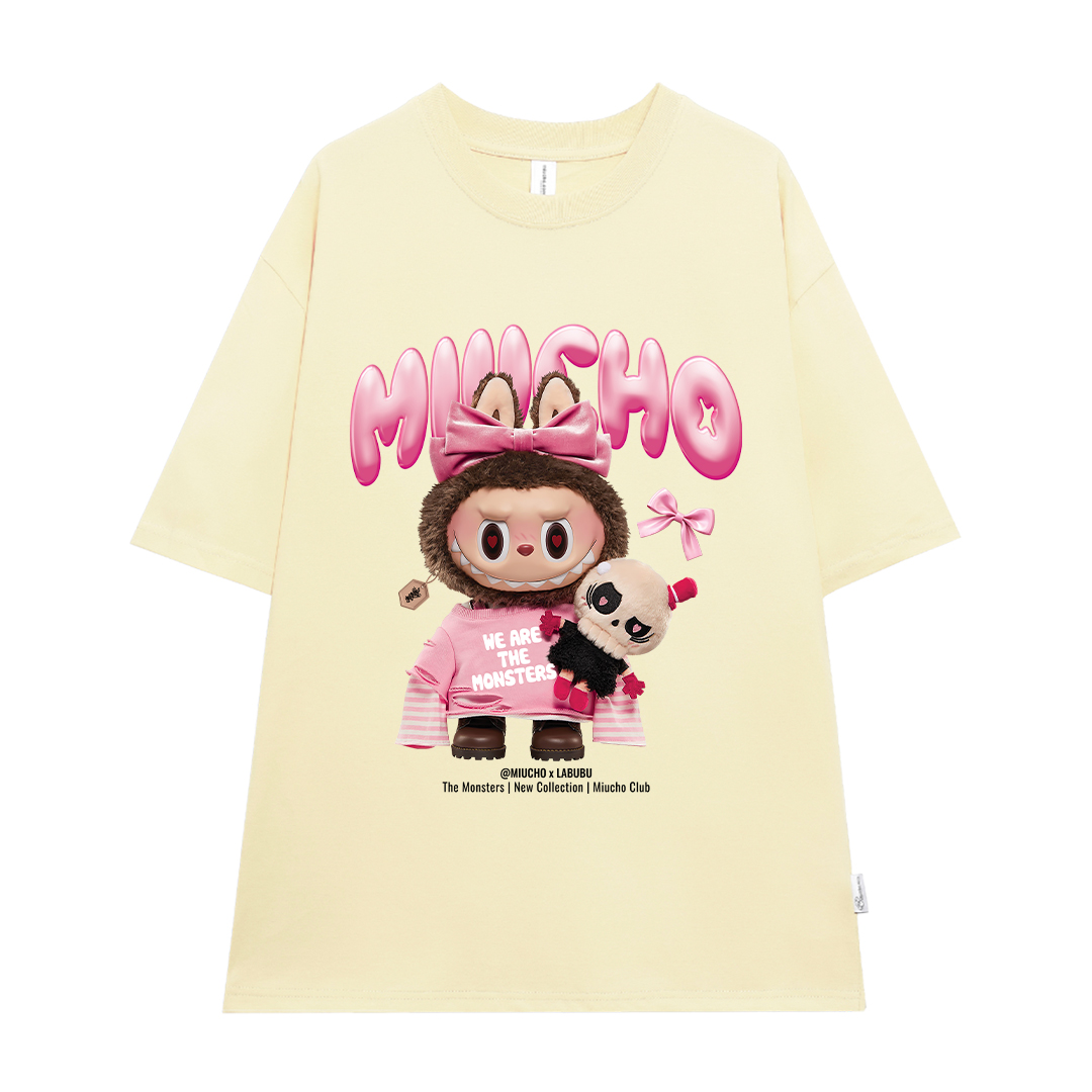 Áo thun labubu form rộng hottrend ATD1269 Miucho vải cotton thoáng mát cổ tròn in mix_thumbnail_0