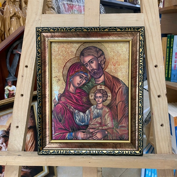 Tranh Gia Đình Thánh Gia cổ 25x30cm giấy Italia cao cấp_thumbnail_1