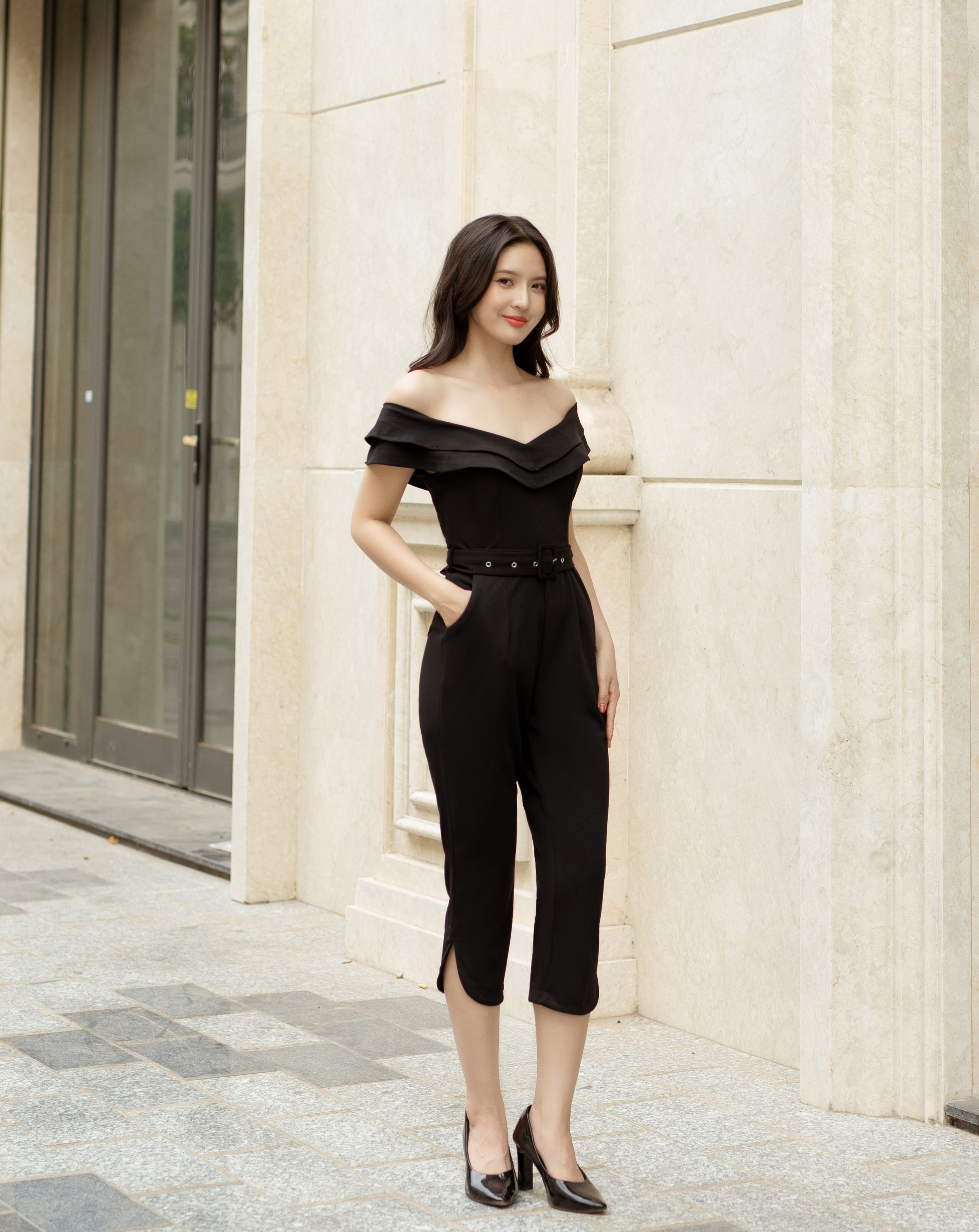 Jumpsuit lửng bèo quần lai bầu xinh xắn_thumbnail_3