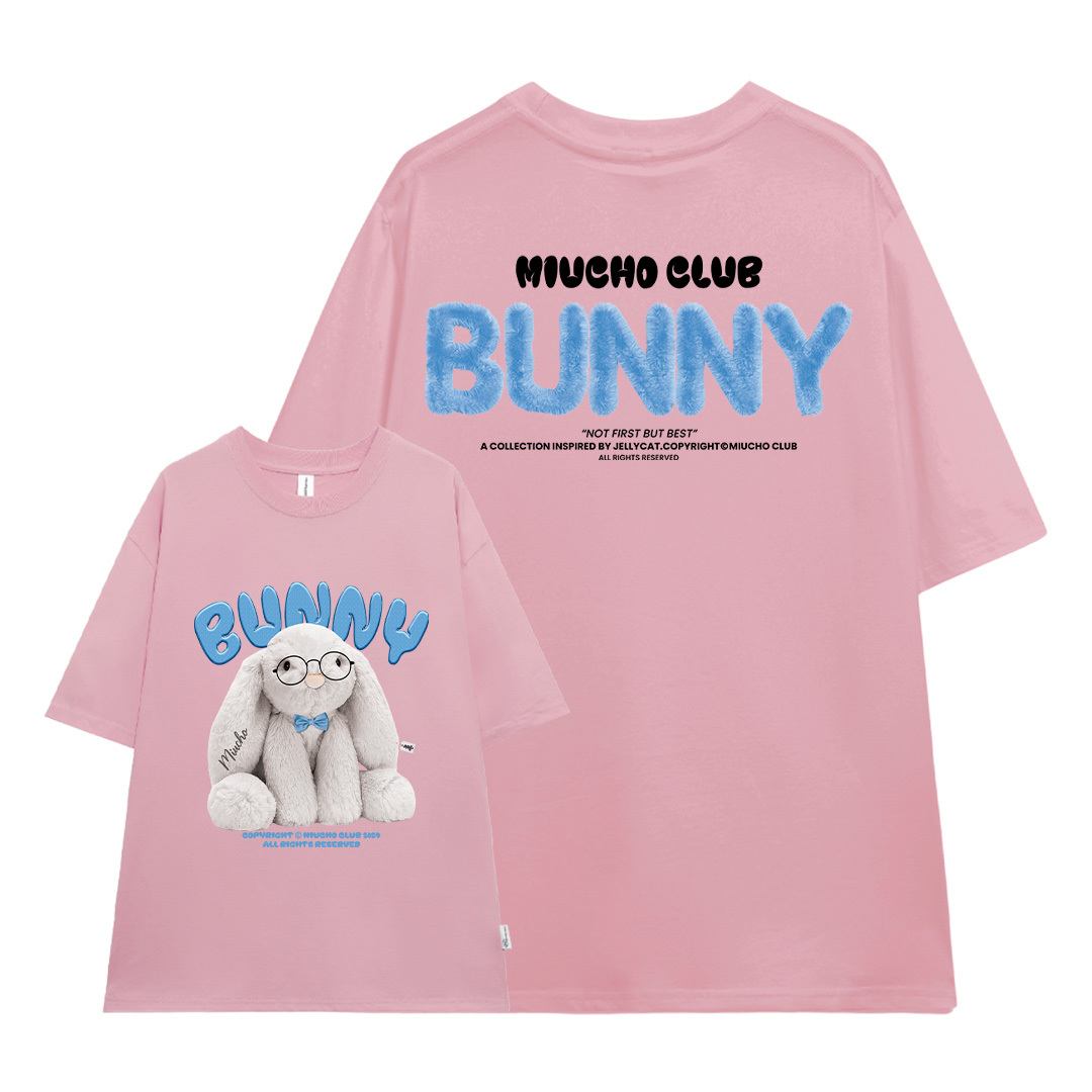 Áo thun thỏ Bunny form rộng local brand ATD1257 Miucho tay ngắn cổ tròn in mix_thumbnail_8