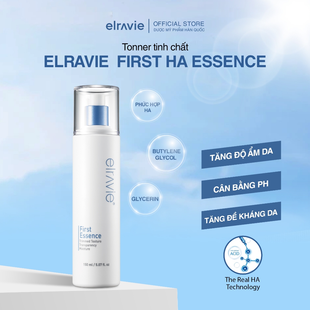 Toner Tinh Chất Cân Bằng Dưỡng Ẩm Dịu Nhẹ, Tăng Cường Hấp Thụ Elravie First HA Essence 150ml_thumbnail_2