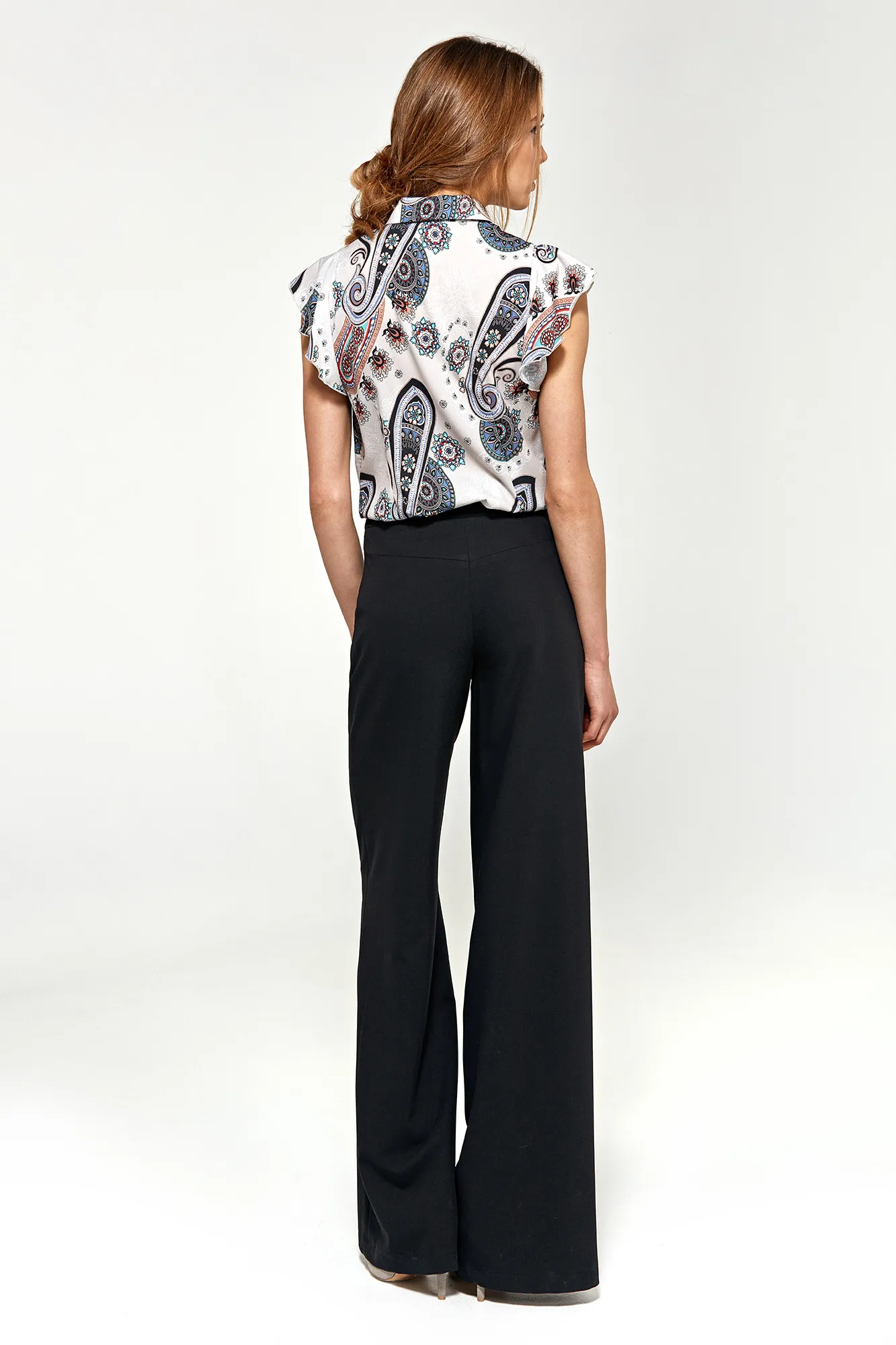 Classic black pants with a wide leg