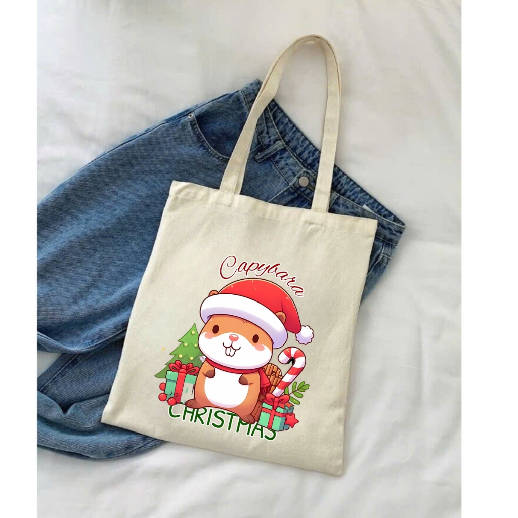 Túi Tote Capybara-Túi vải canvas có túi phụ và khoá kéo đựng vừa A4 và laptop (33x37cm) - TOTE02_thumbnail_25
