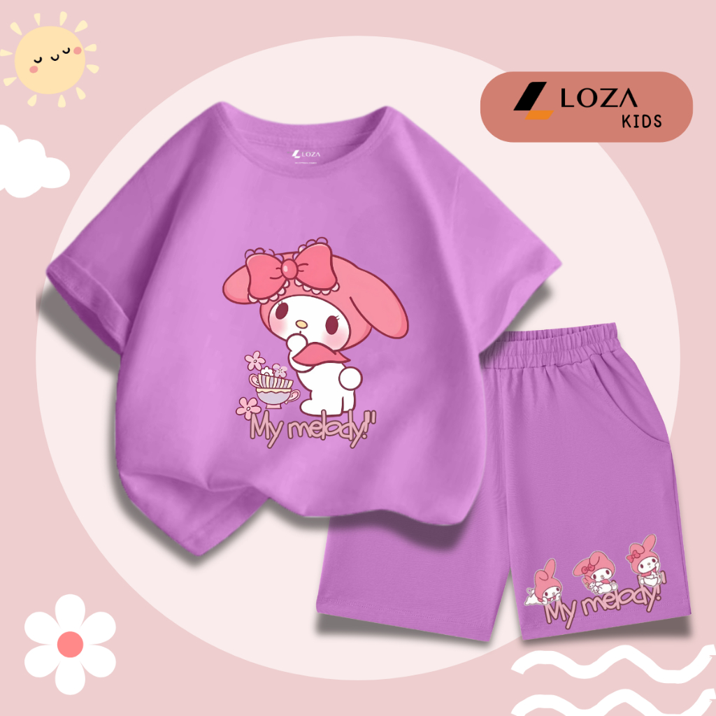 Bộ đồ bé gái in hình 