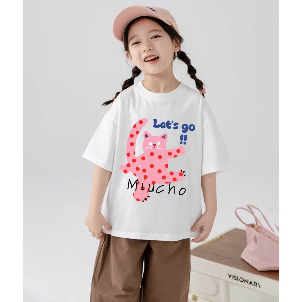 Áo thun cho bé gái hoạt hình form rộng AED1178 Miucho Kid tay ngắn cổ tròn in graphic_thumbnail_2