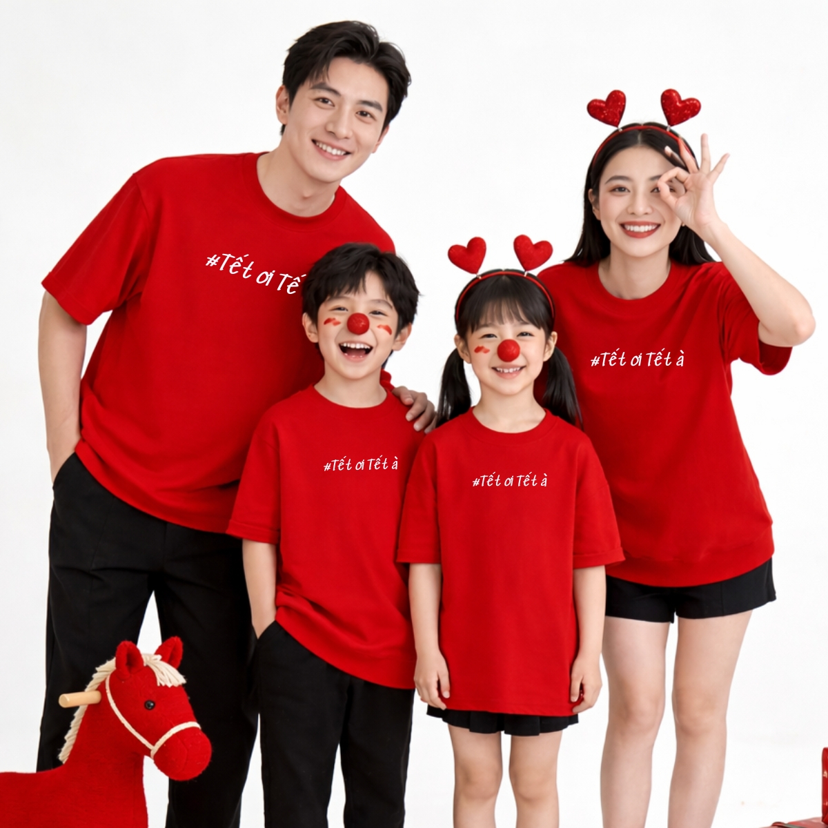 [BST Tết 2026] Áo phông gia đình Tết ơi Tết à - Áo đồng phục gia đình 3-4-5 người – Loza Kids Mã GĐ011