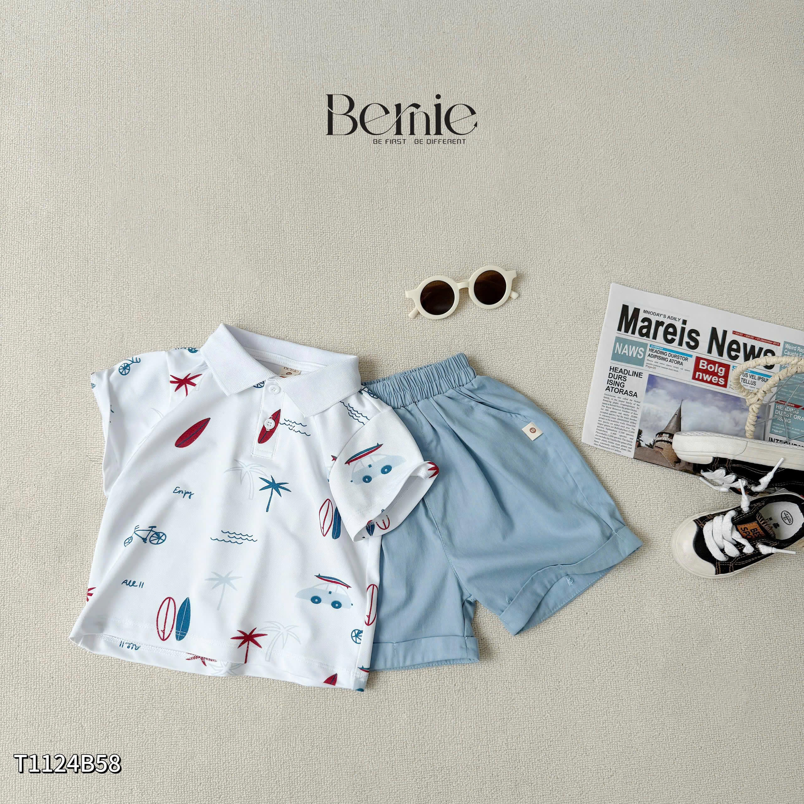 A41 BỘ POLO ÁO TRẮNG NHIỀU HÌNH- A117.1705