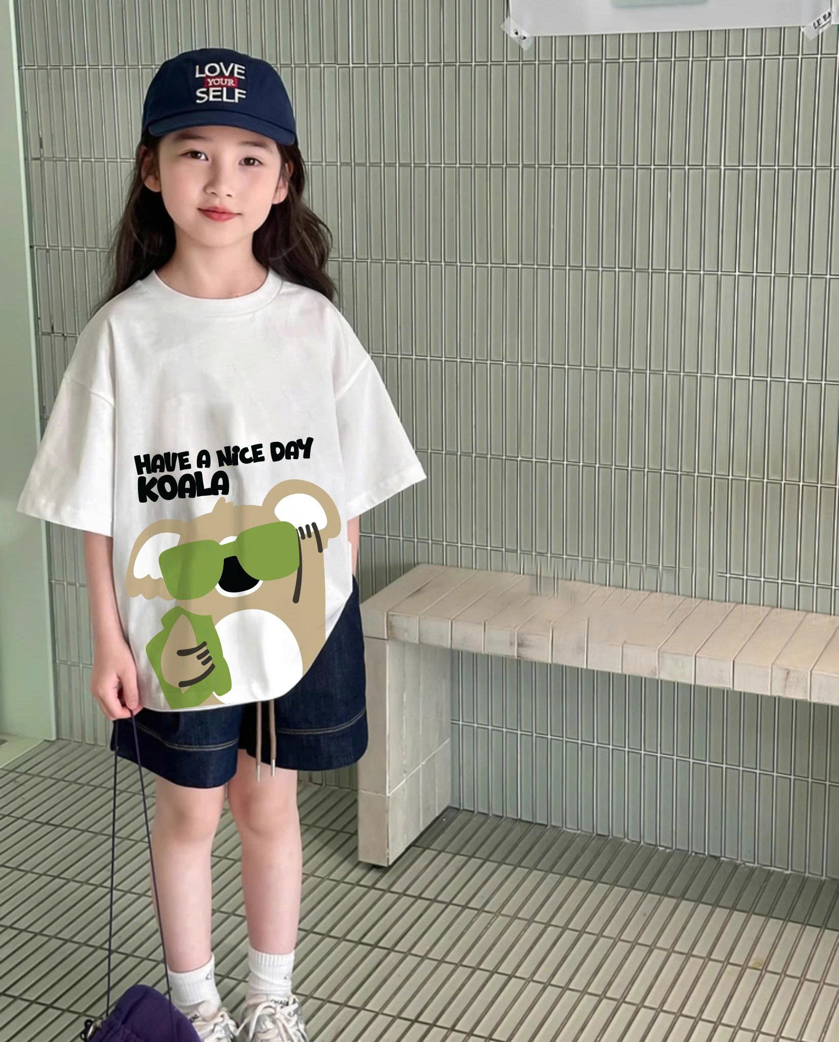 Áo thun form rộng in họa tiết dễ thương cho bé AED2305 Miucho Kid vải cotton thoáng mát mềm mại_thumbnail_2