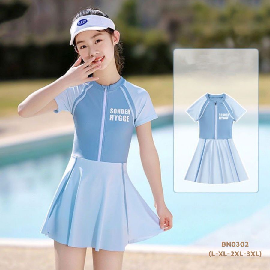 Bộ bơi nhập liền váy XANH
