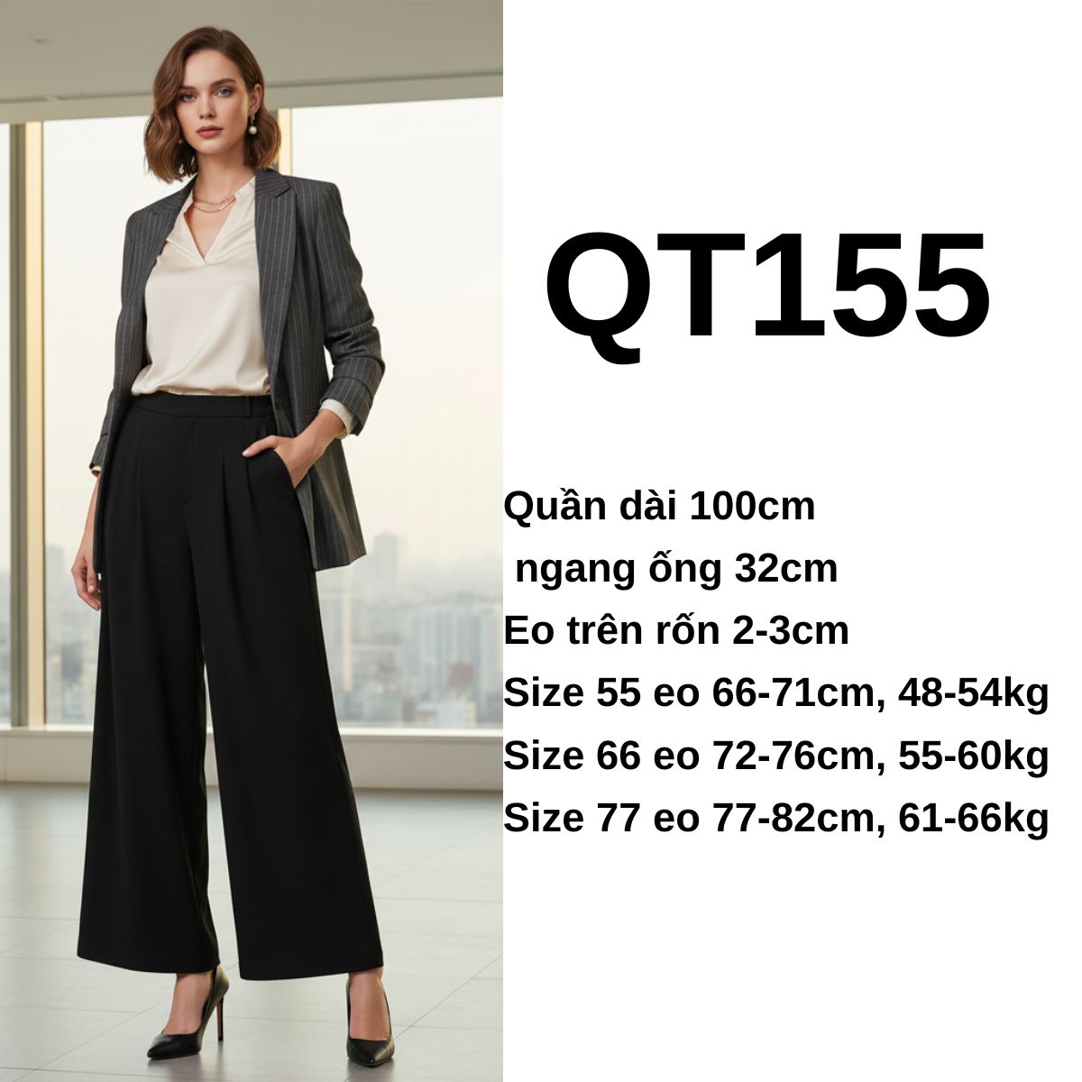 QT155 Quần tây đen