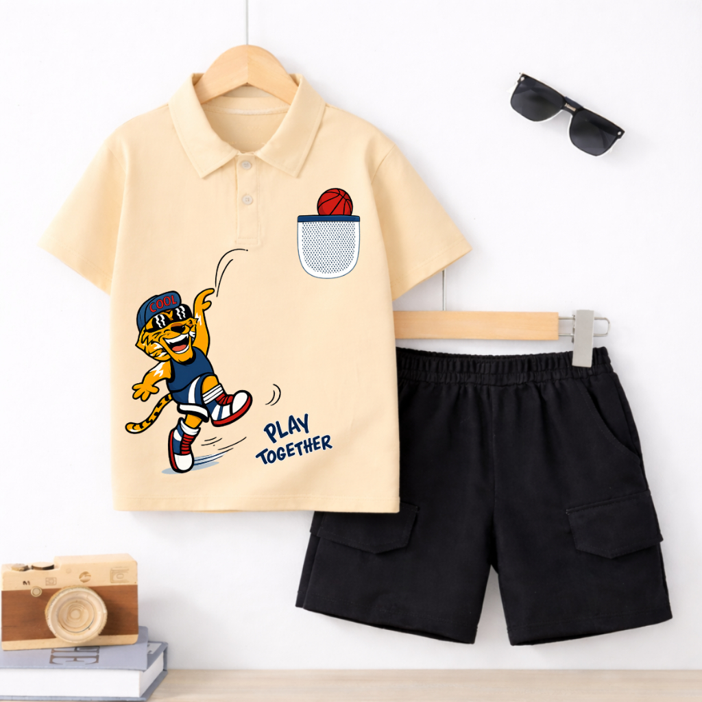 Set bộ Polo bé trai hình Con hổ Together - Loza Kids BU630_thumbnail_3