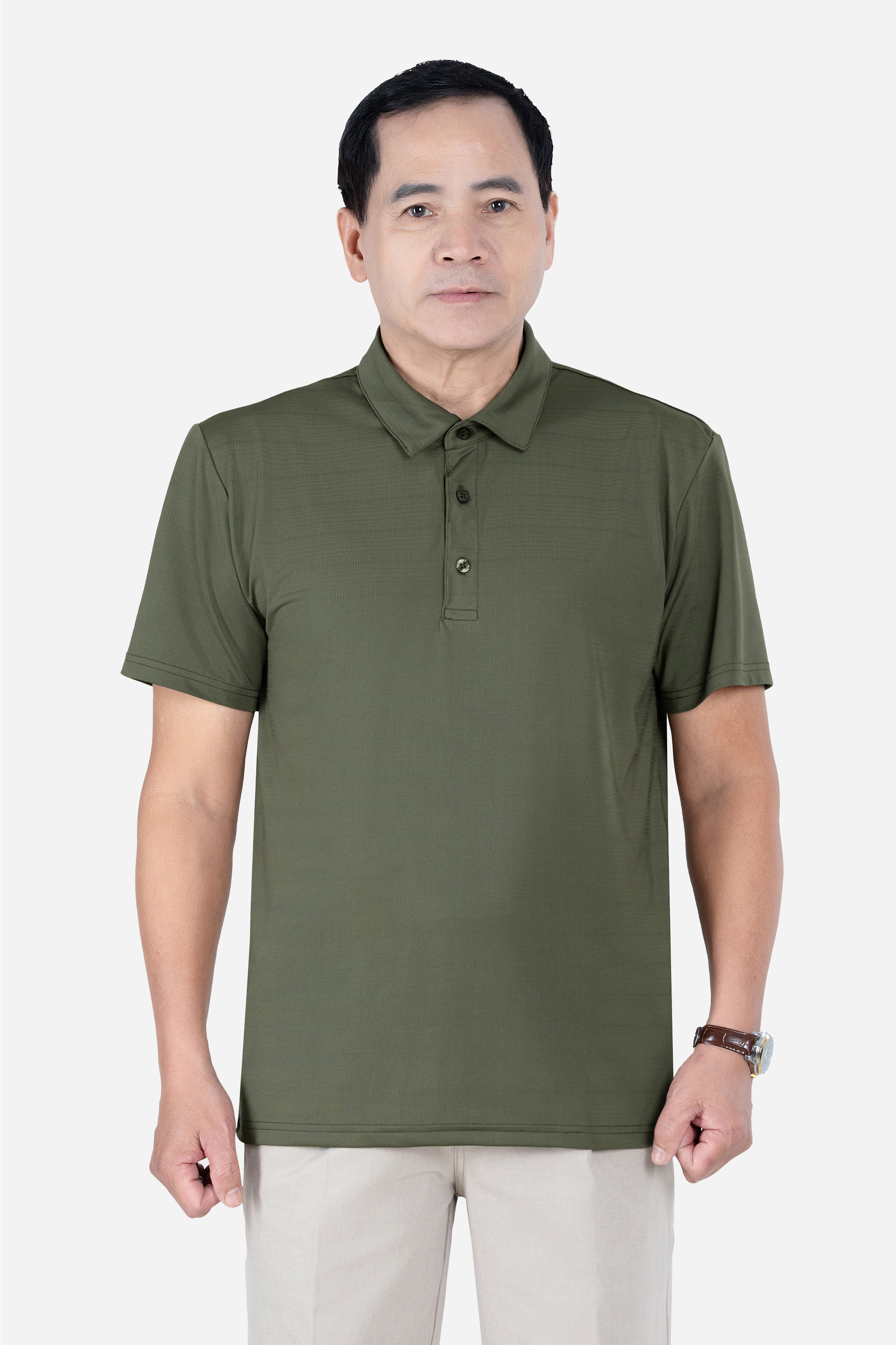 Áo Polo Thể Thao Nam Trung Niên ANCHI Chất Liệu Thun Lạnh Phom Suông Vạt Ngang