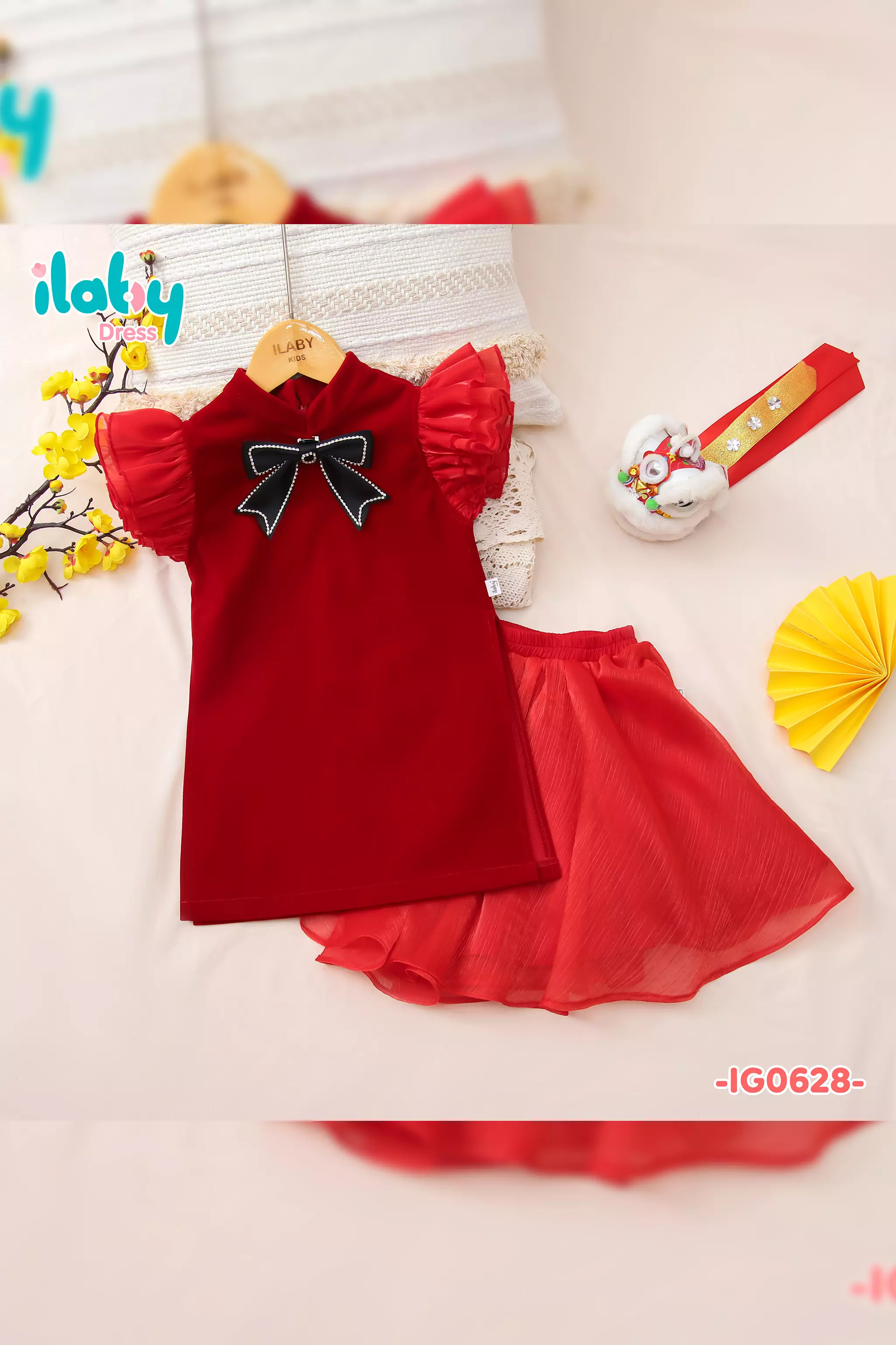 Set áo dài nhung tay cánh tiên_thumbnail_4