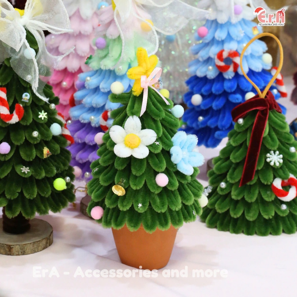 Chậu Cây Thông Noel Nơ, Giáng Sinh_thumbnail_0