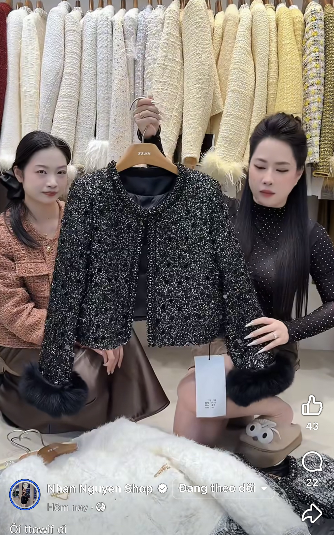 Áo dạ bling tay lông - V80_thumbnail_0