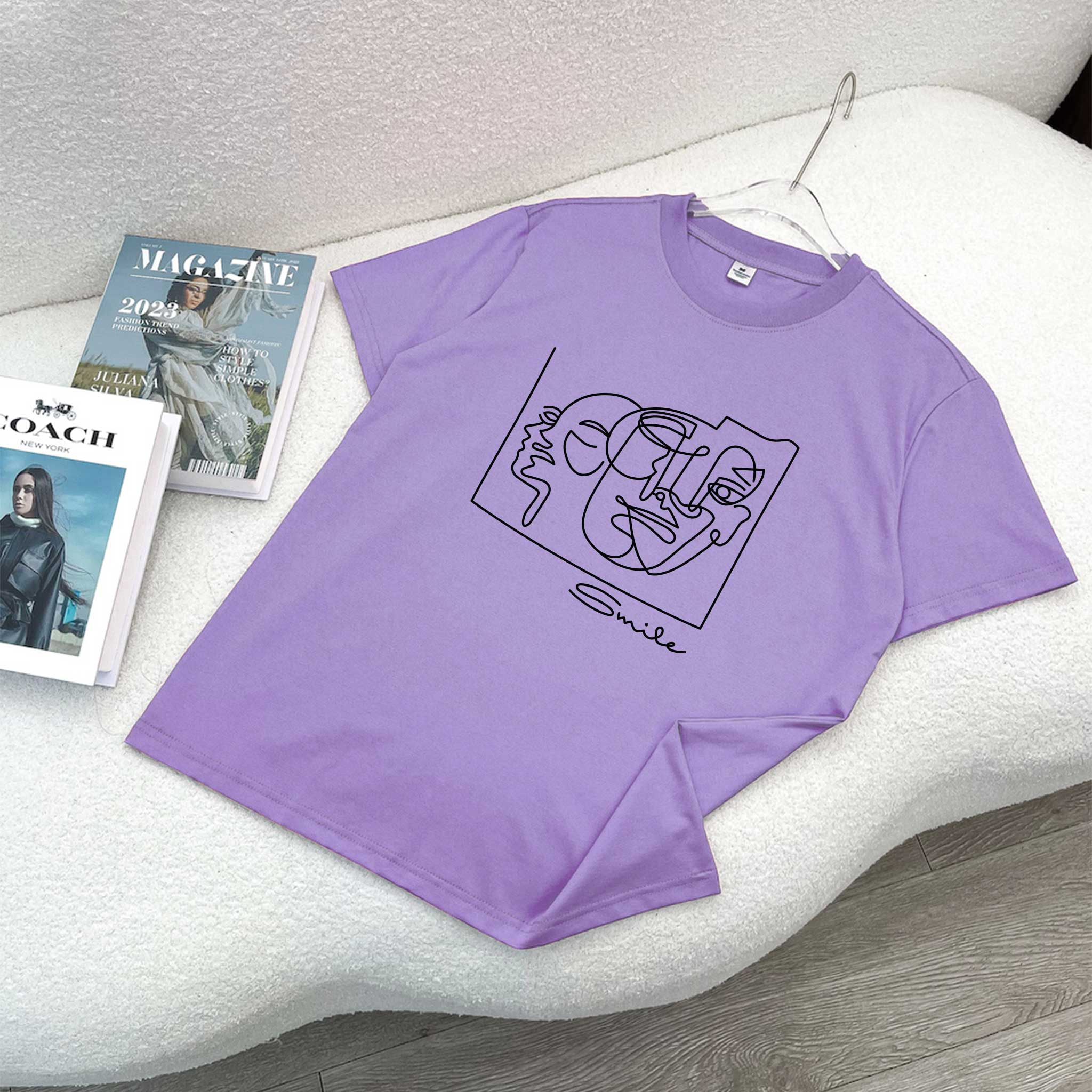 Áo thun nữ form vừa regular tôn dáng ARD1519 Miucho Chic chất vải cotton co giãn tay ngắn in artwork_thumbnail_8