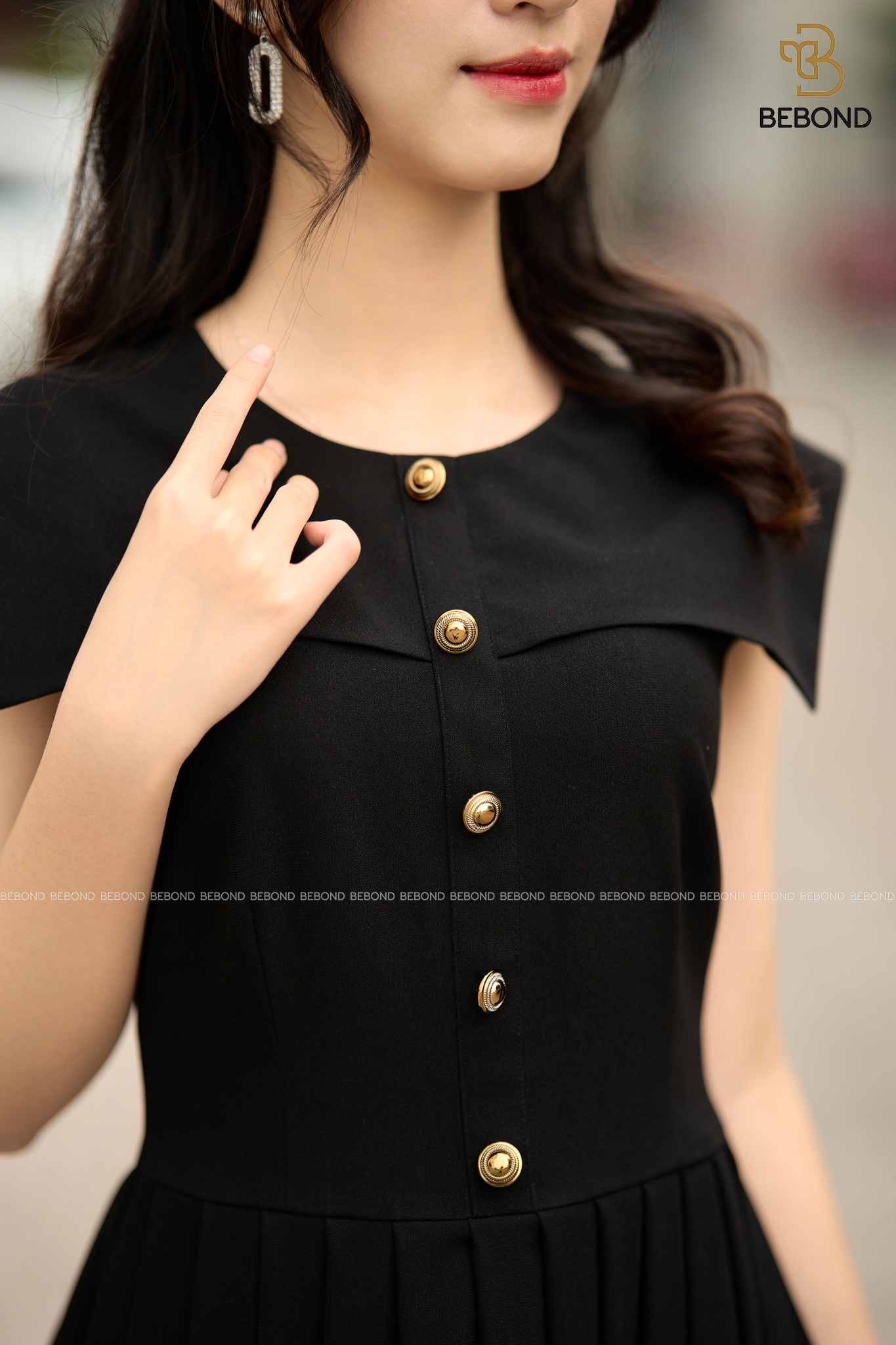 ĐẦM NỮ HOÀNG XẾP LY MÀU ĐEN- LOUISA DRESS_thumbnail_7