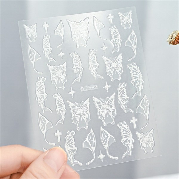 Sticker - Bướm - DH488 - Trắng