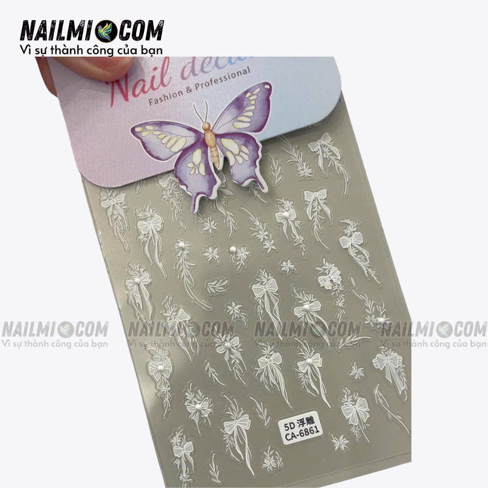 Sticker nail nơ 5D CA-6861