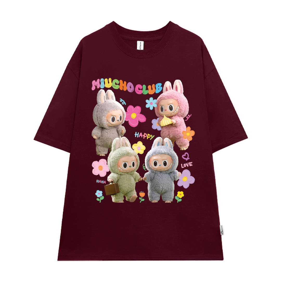 Áo thun labubu dễ thương form rộng nhiều màu ATD1452 Miucho vải cotton cổ tròn in mix_thumbnail_8