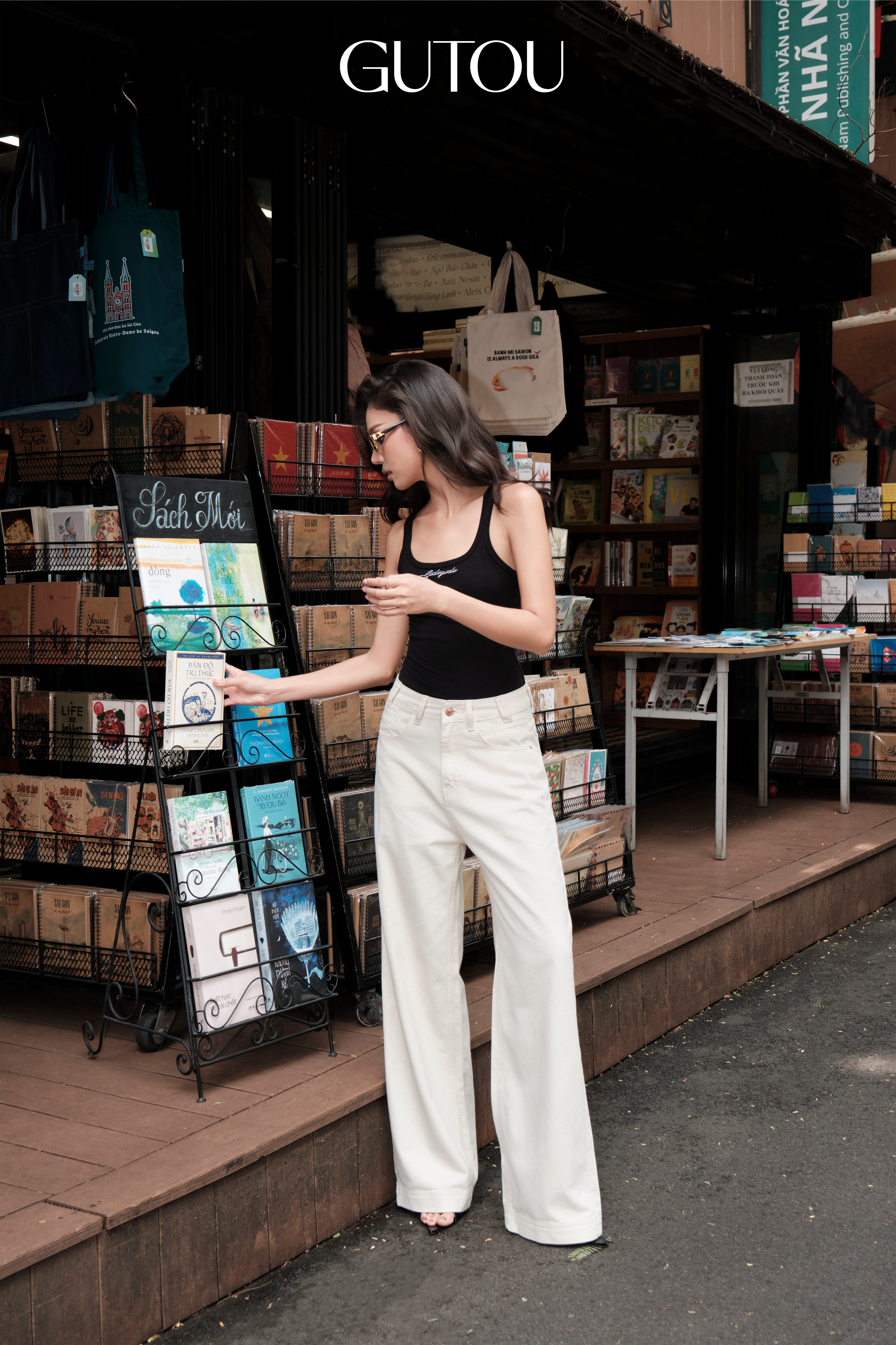 [ GUTOU ] Quần Jean Suông Begie Simple_thumbnail_5