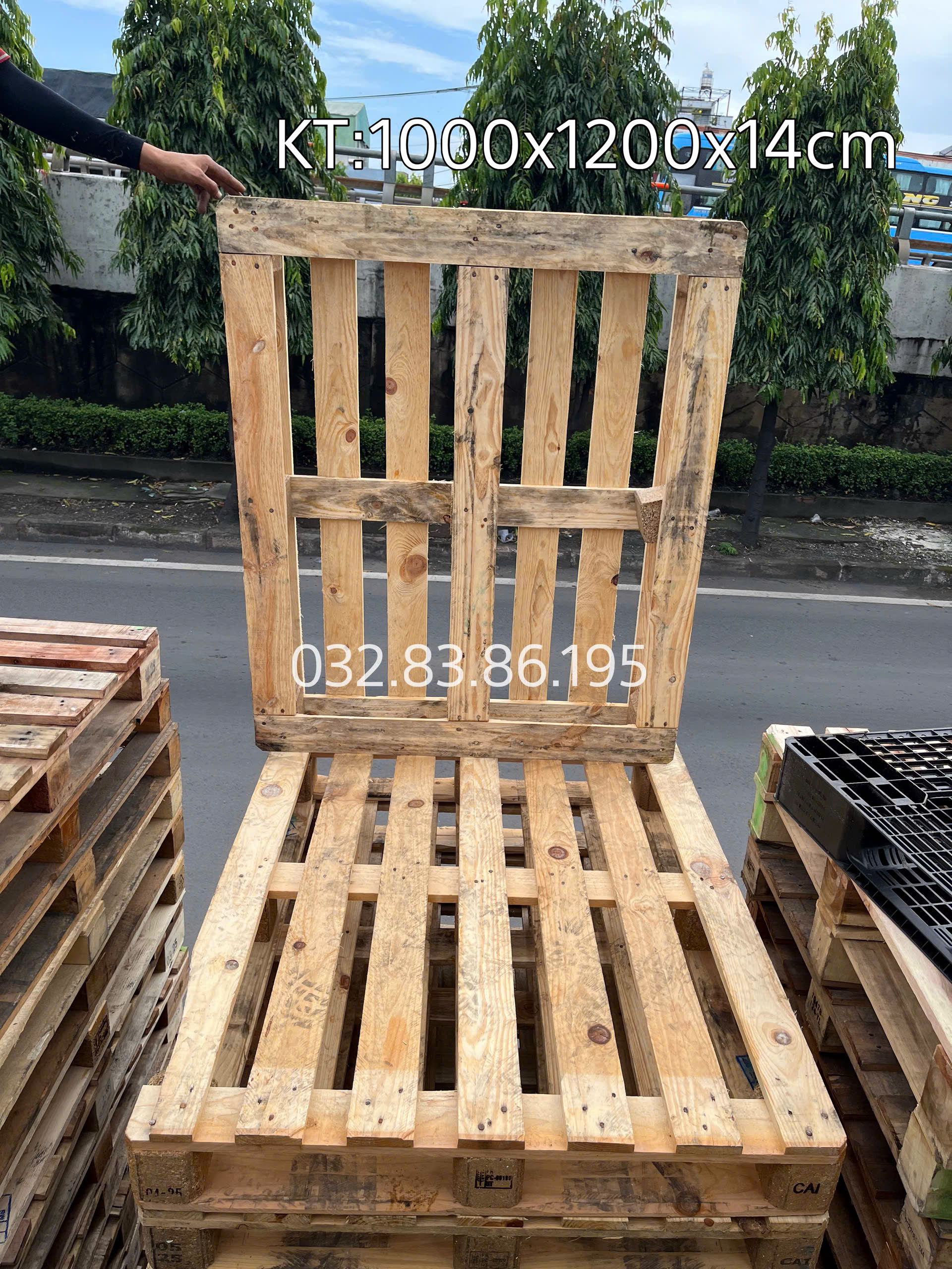 Pallet Gỗ 1000 x 1200 x 140mm