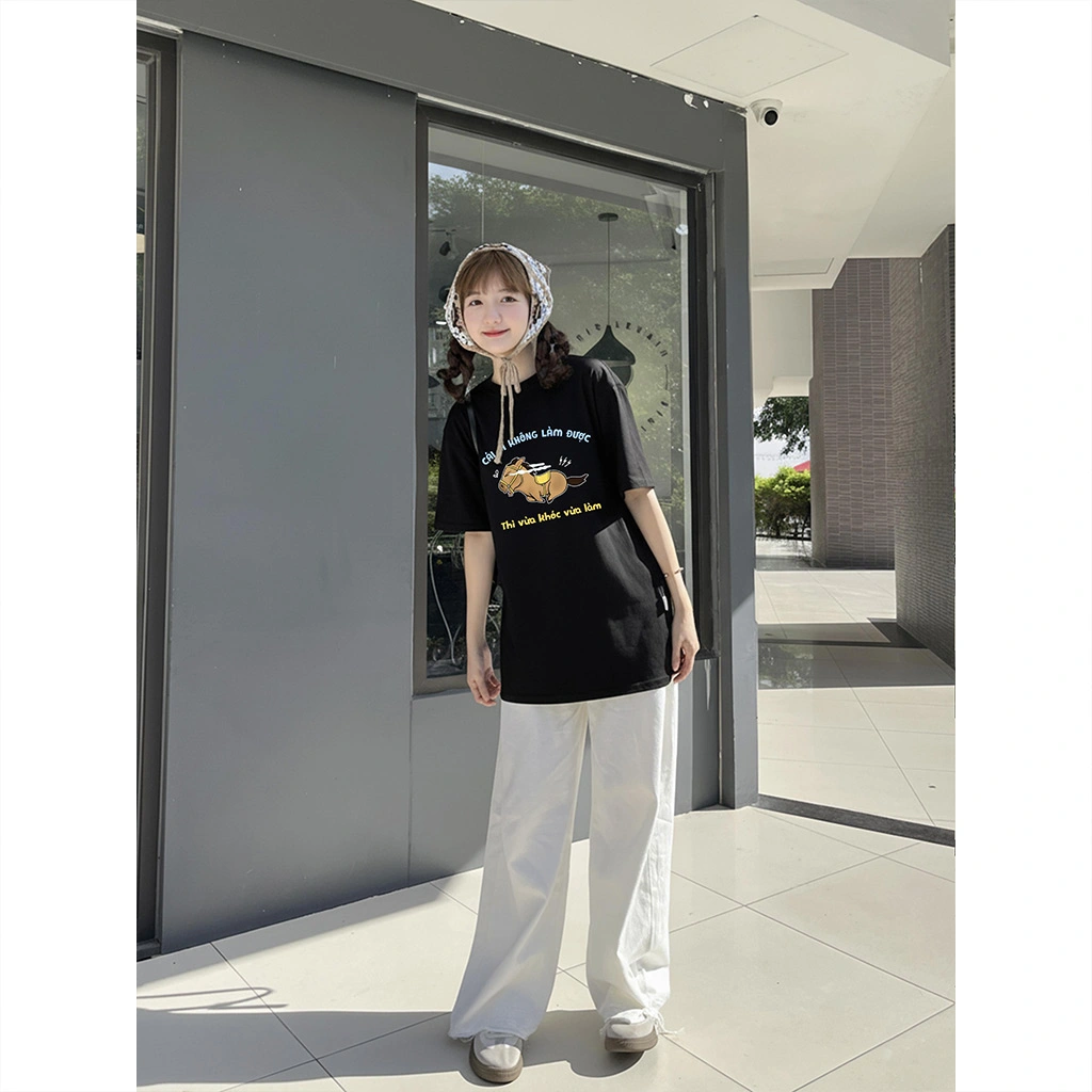 Áo thun boxy Miucho Club chất vải dày dặn thoáng mát chuẩn form chú ngựa hài hước in mix 2876_thumbnail_3