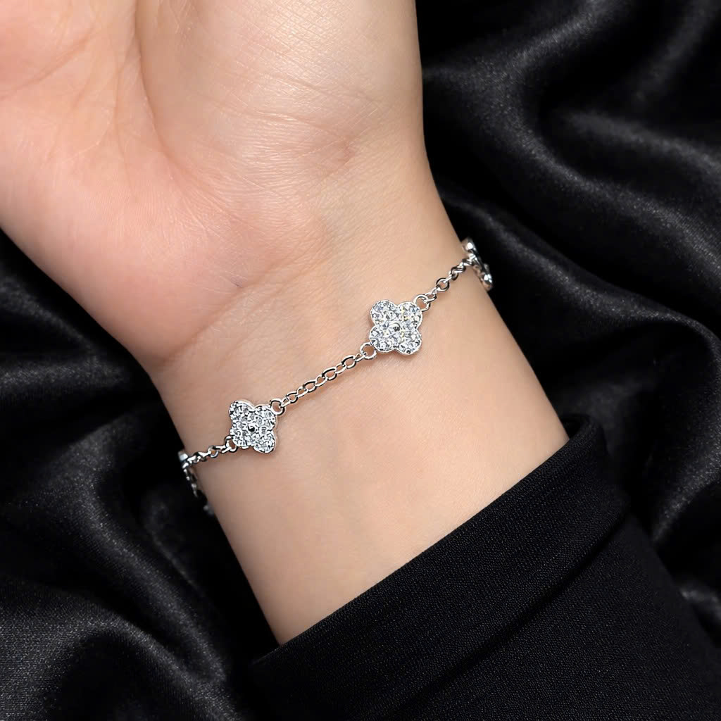 Vòng tay bạc vancleef 4 lá trắng_thumbnail_2