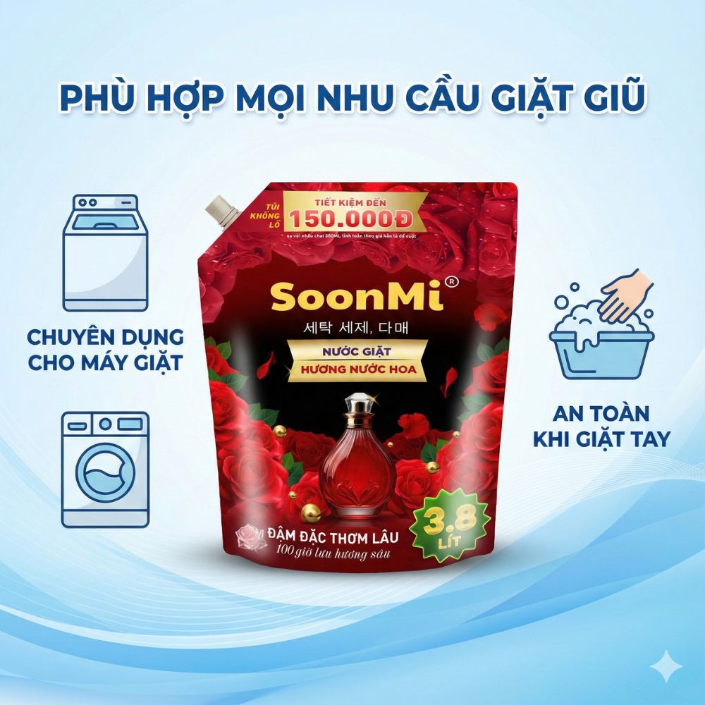 1 Thùng 3 Túi nước giặt hương nước hoa Soonmi 3.8L_thumbnail_12