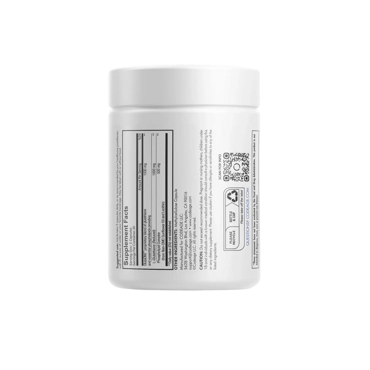 Viên Trắng Da CodeAge Liposomal Glutathione 1000mg 60 Viên - Chống Oxy Hóa & Tăng Cường Sức Khỏe_thumbnail_3