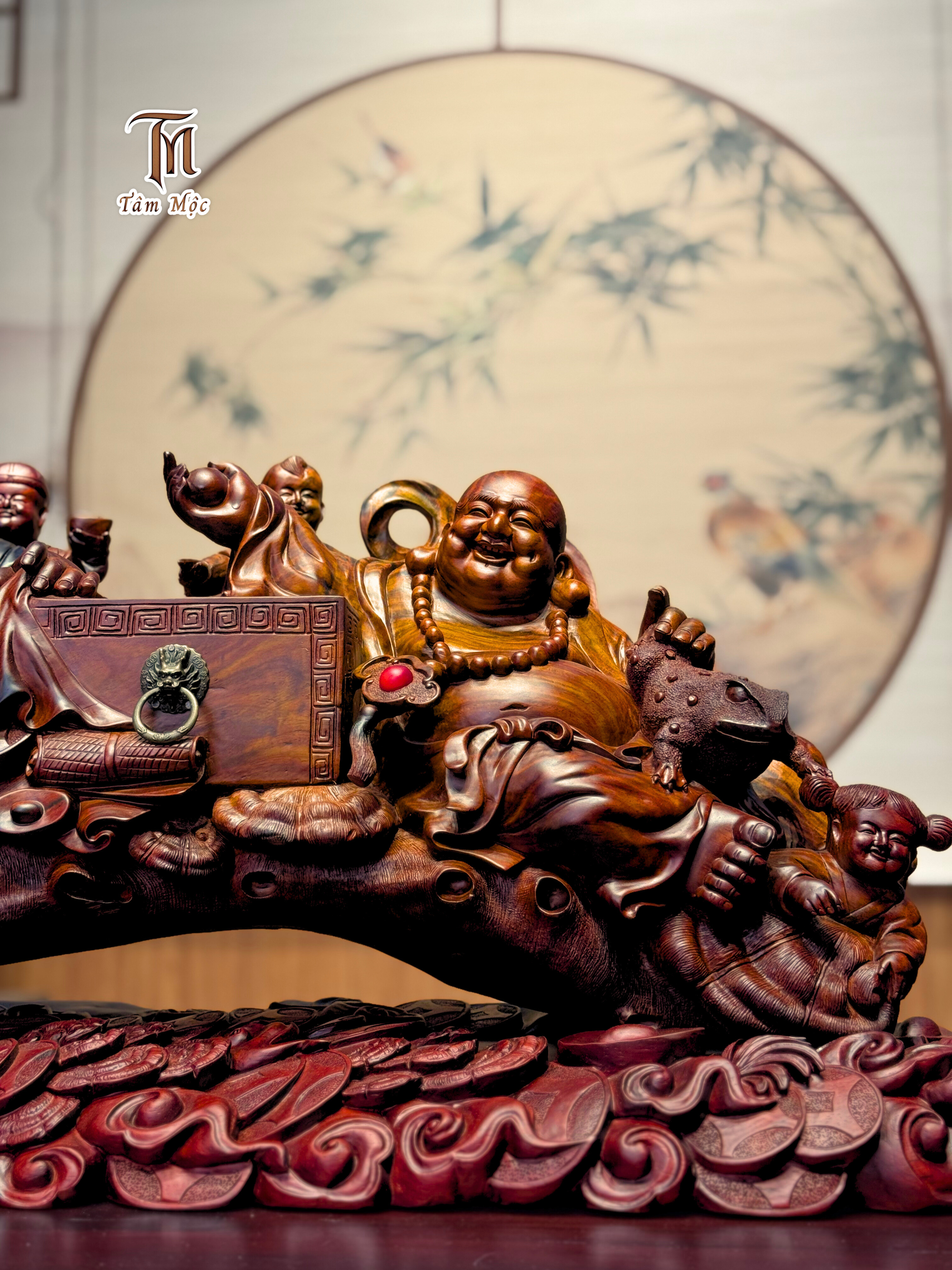 Cầu Song Phúc Di Lặc – Gỗ trắc đỏ đen, chở hạnh phúc đôi đường_thumbnail_2