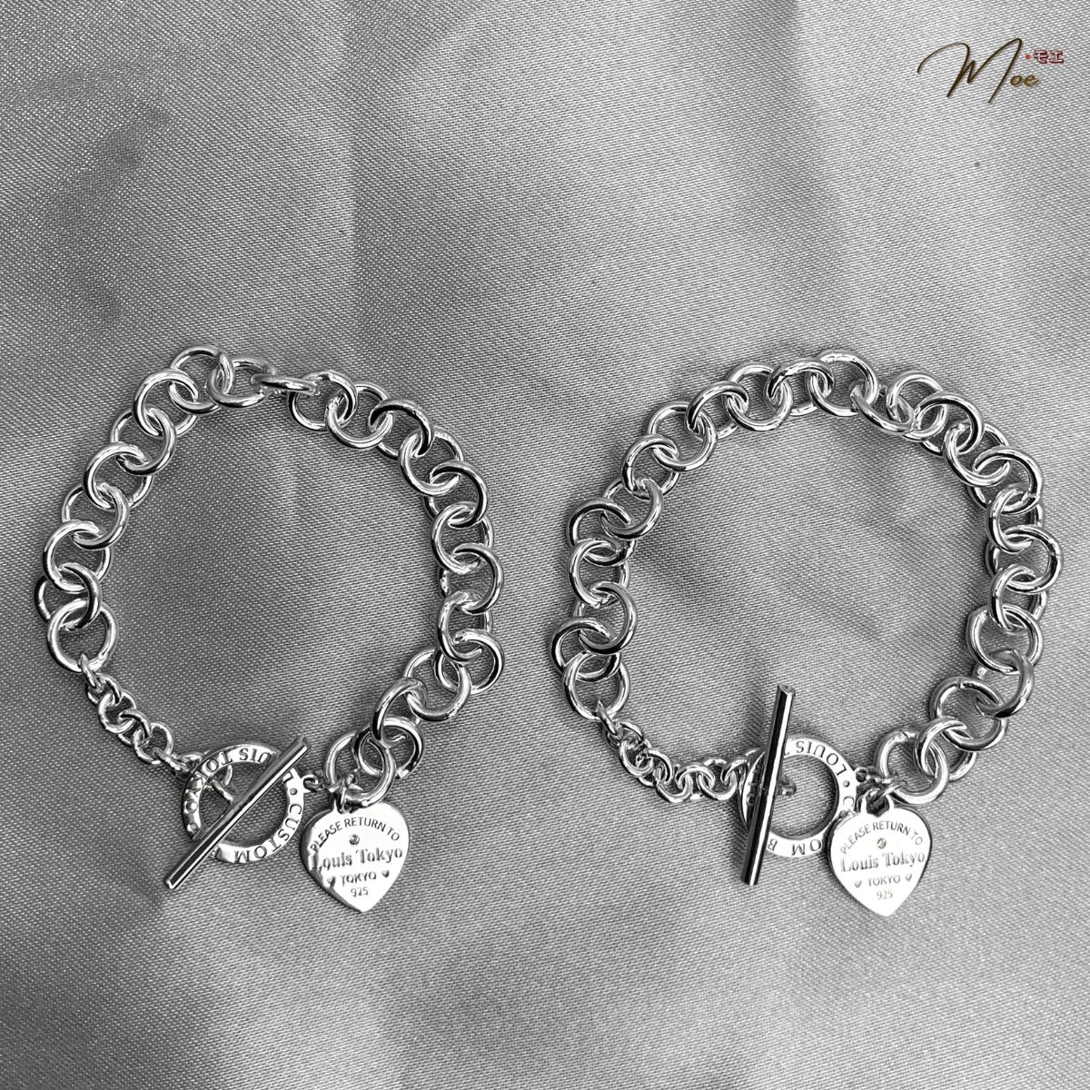 ĐT41 - Lắc tay đôi họng xích chốt tròn bản dày dặn khắc in theo yêu cầu