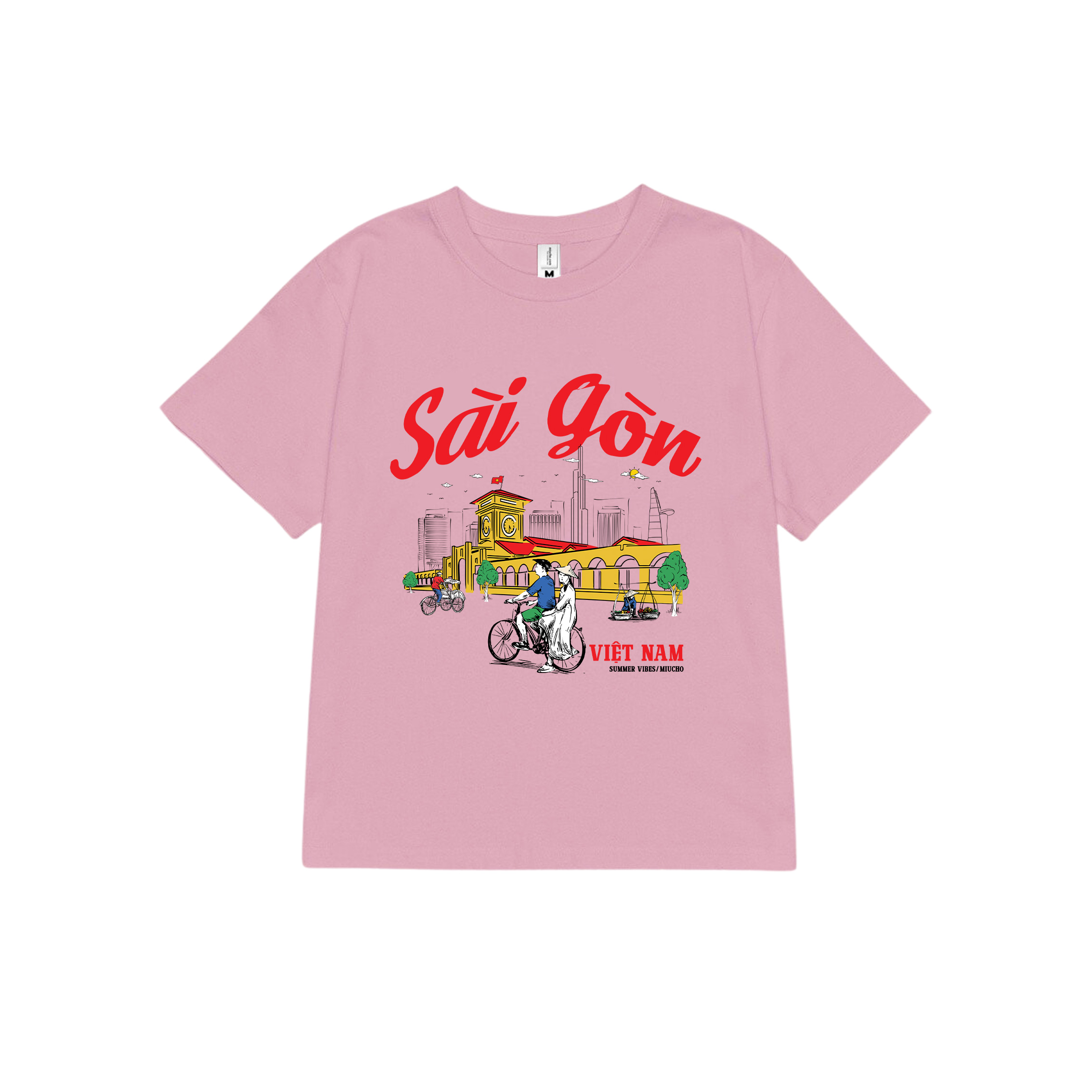 Áo thun baby tee form ôm xinh xắn ABD1273 Miucho tay ngắn cổ tròn in hình Sài Gòn