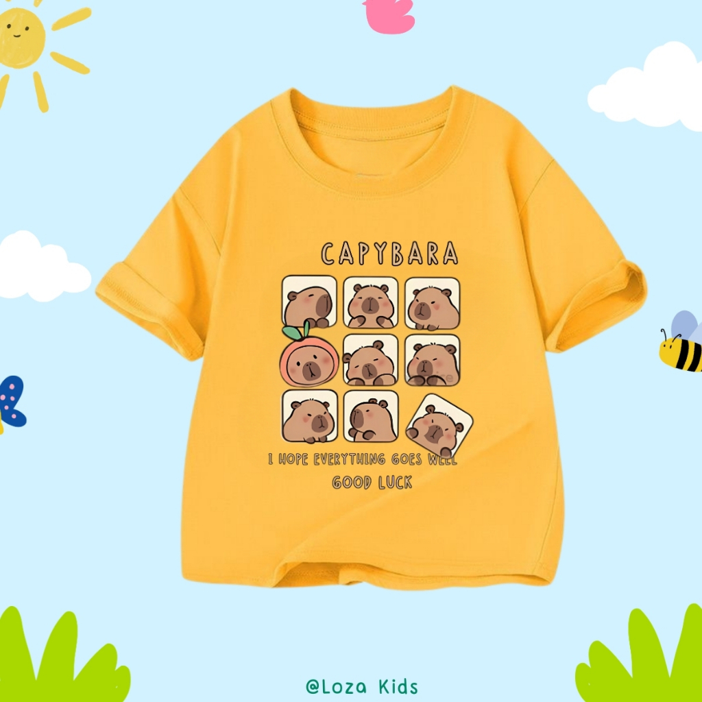 Áo phông cho bé in hình CapyBara nhiều mẫu - Loza Kids  AT024
