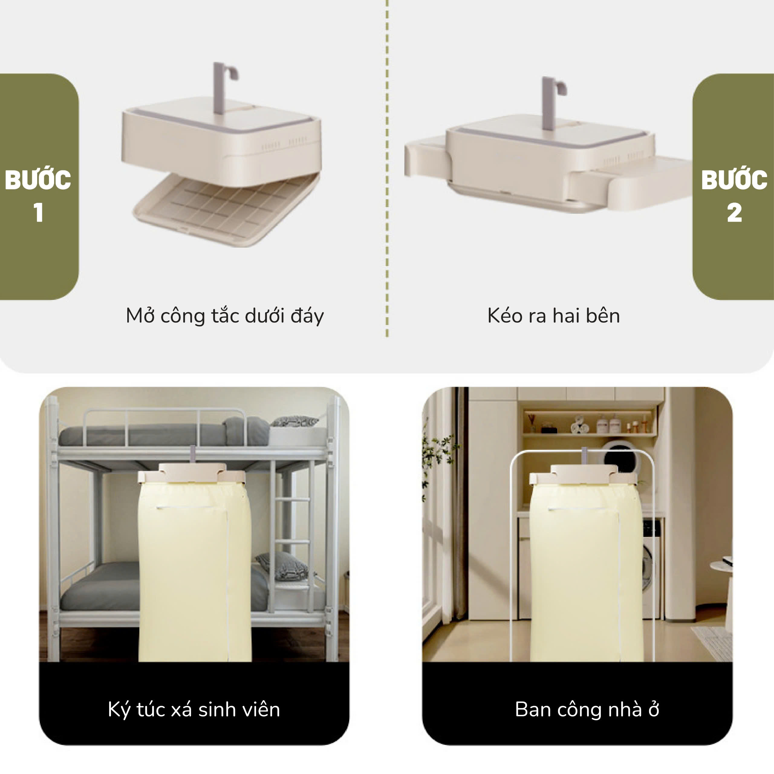 Máy Sấy Quần Áo Gấp Gọn TẶNG MIẾNG GIẶT HH02_thumbnail_1