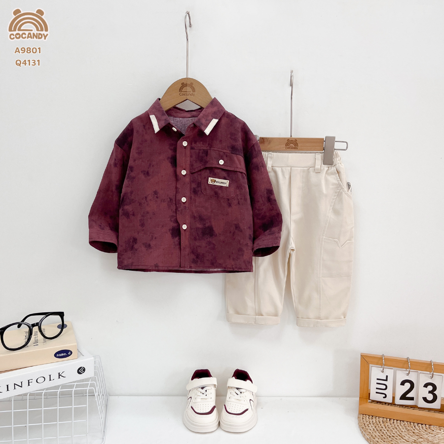 Áo dài ĐỎ LOANG  sơ mi