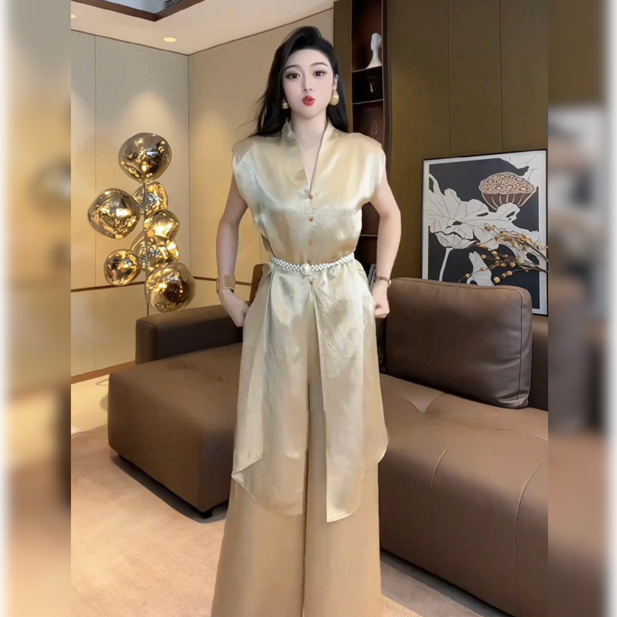 Set bộ quần ống rộng áo sát nách vạt dài cách điệu_thumbnail_1