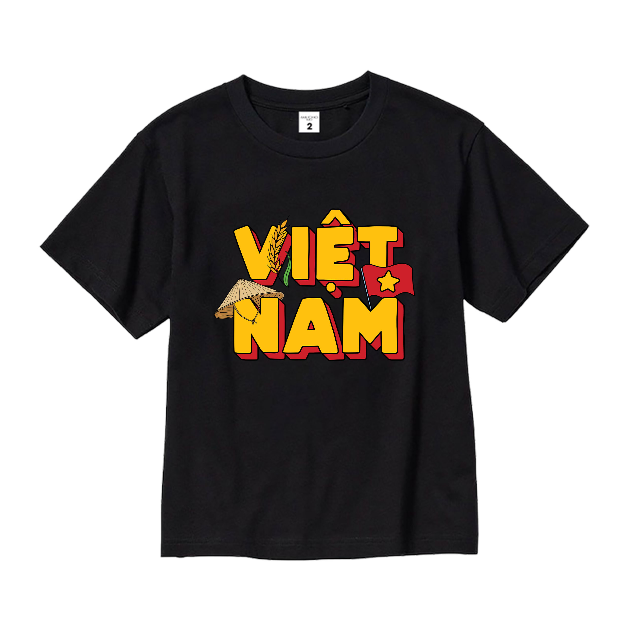 Áo thun Việt Nam tôi yêu cho bé gái form rộng 2134 Miucho Kid vải cotton thoáng mát co giãn in mix_thumbnail_0