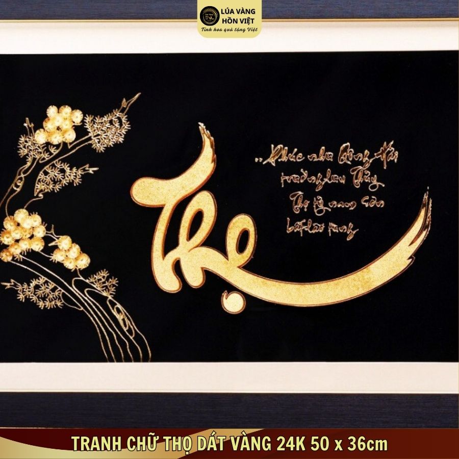 TRANH CHỮ THỌ DÁT VÀNG 24K 50x36cm_thumbnail_2
