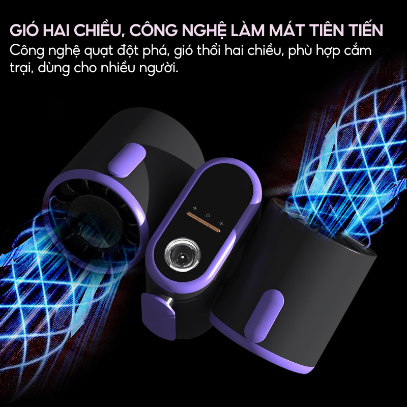 Quạt Đôi Đeo Thắt Lưng NMIMART: Nhỏ Gọn, Tích Hợp Sạc Dự Phòng, Làm Mát Nhanh Cho Hoạt Động Ngoài Trời_thumbnail_3