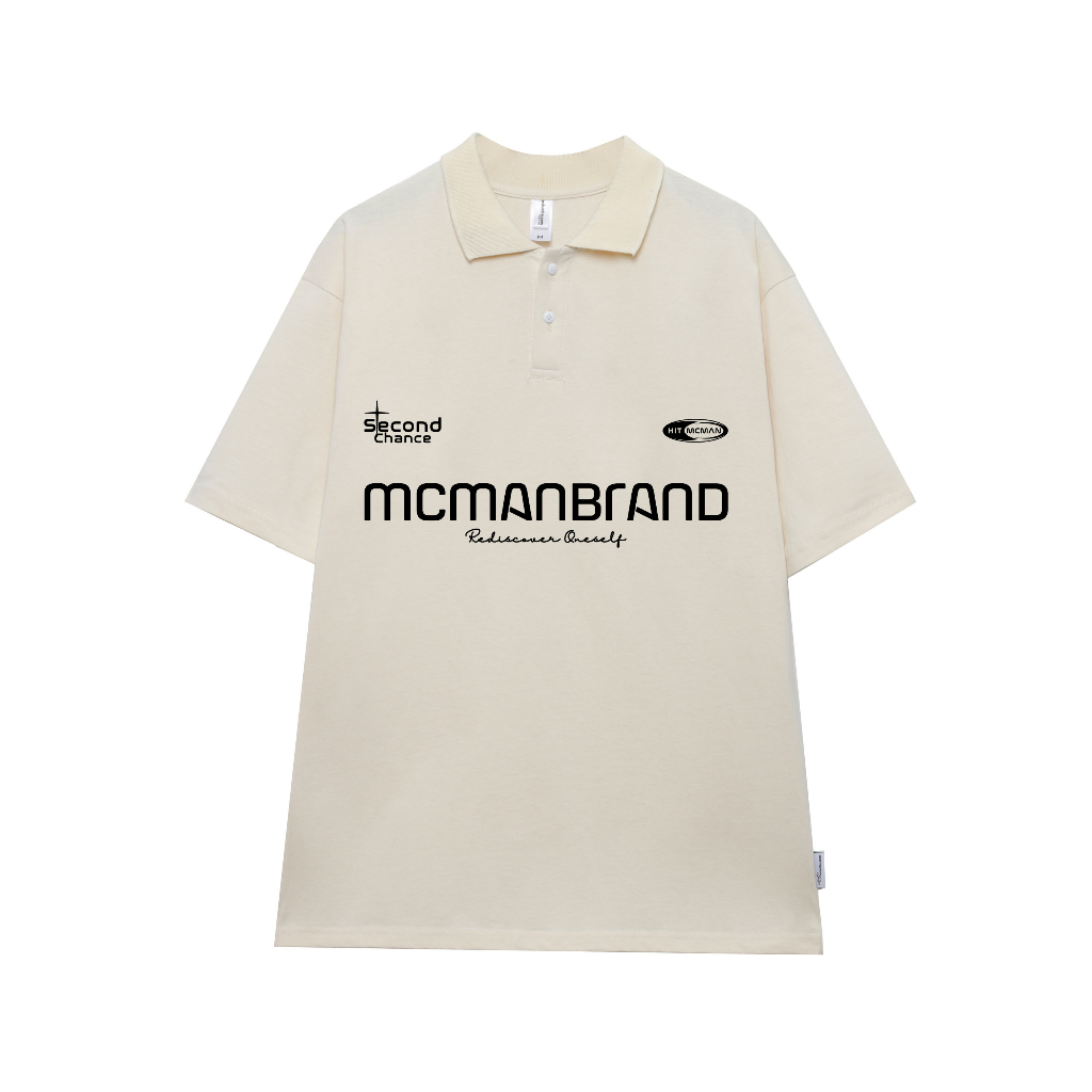 Áo polo nam form rộng đẹp PLD194 Miucho Man tay lỡ vải cotton mềm mại cho nam in Typography