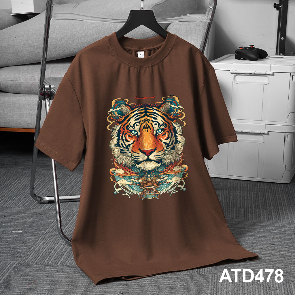 Áo thun nam form rộng 12 con giáp tuổi Dần ATD479 Miucho Iconic cotton cổ tròn in graphic_thumbnail_6