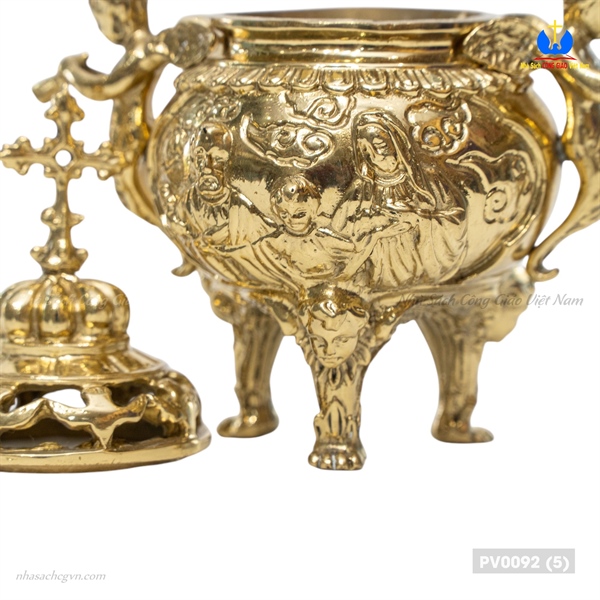 Lư đồng thiên thần bé 15x18cm - đỉnh đổng xông hương cao 18cm ✔_thumbnail_2