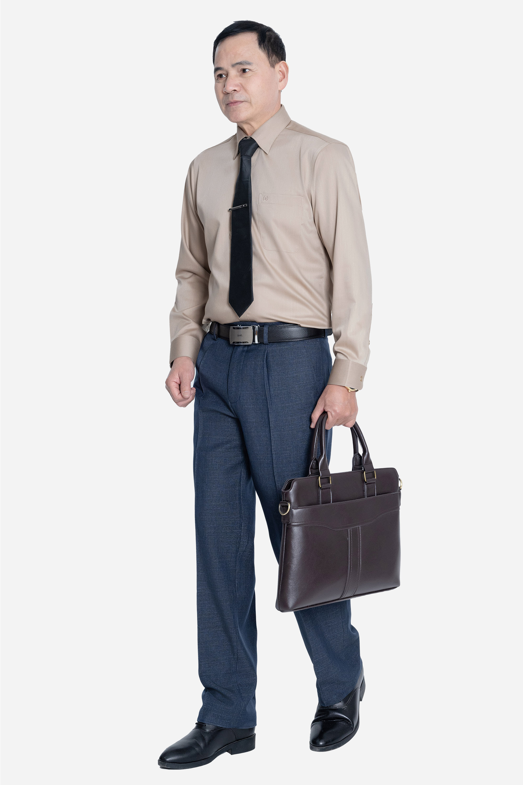 Sơ Mi Trơn Dài Tay Nam Trung Niên ANCHI Chất Liệu Sợi Sồi Cao Cấp Màu Trắng_thumbnail_27