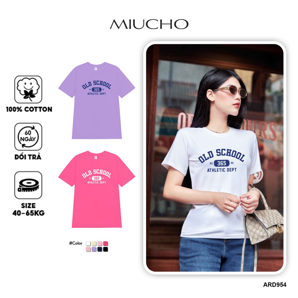 Áo thun nữ form vừa Old shool regular ARD954 Miucho Chic in mix_thumbnail_1