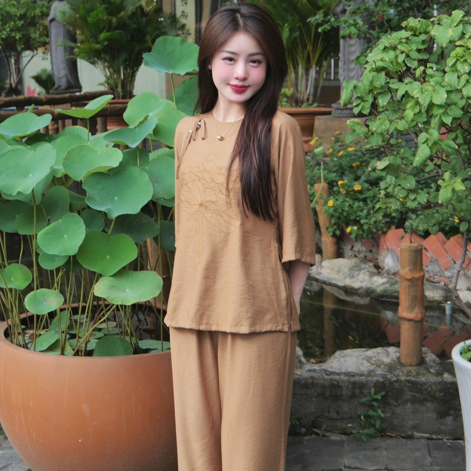 PP214 Tinh Nhi đồ lam đi lễ đũi tơ mát lịm nhẹ nhàng nữ tính_thumbnail_2