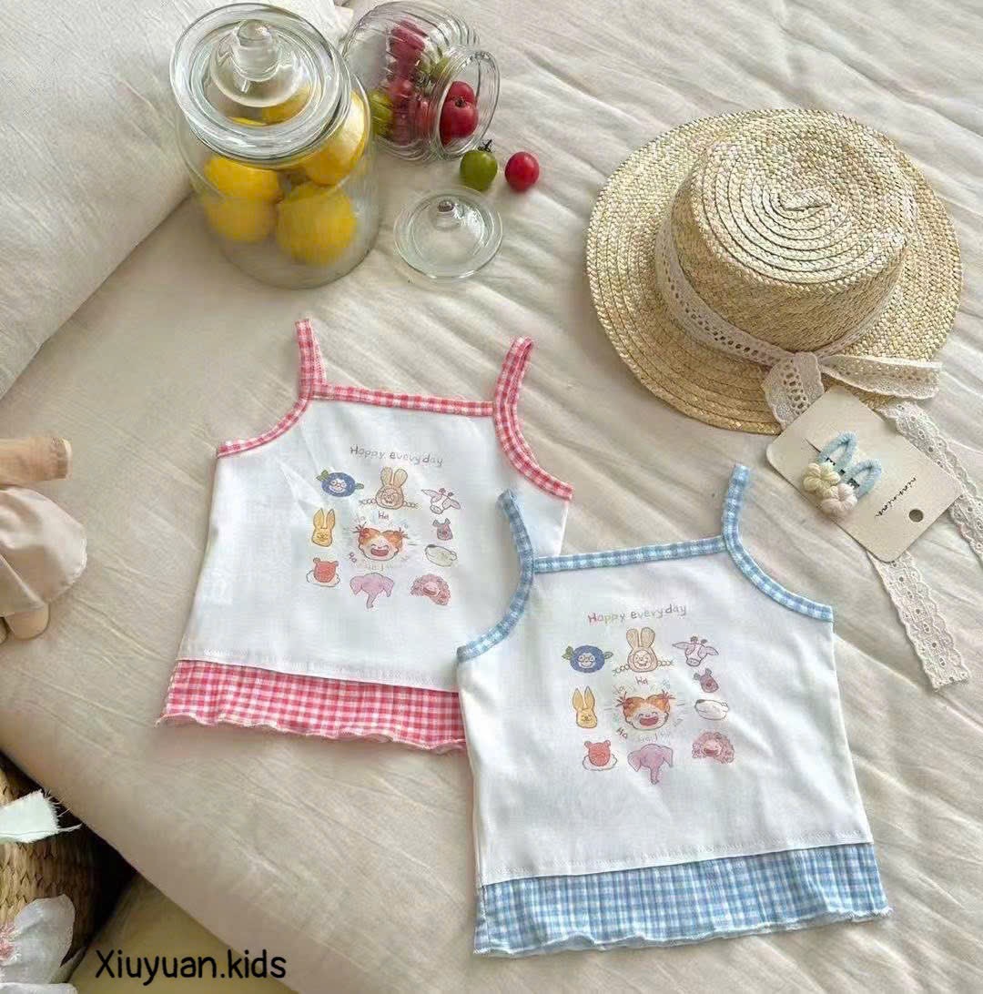 A55 Áo hai dây viền kẻ siêu mát