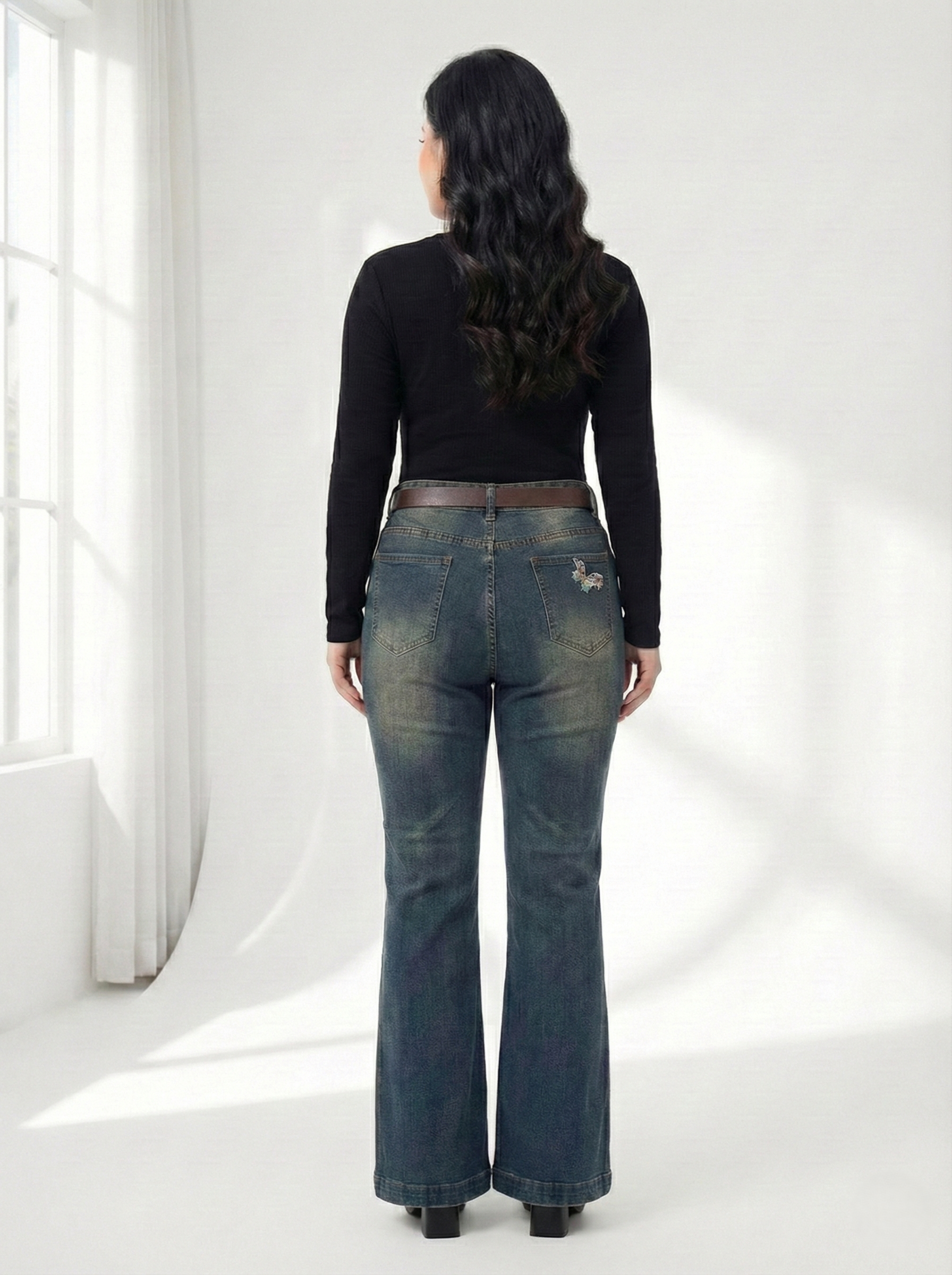 BIGSIZE - Quần jean ống loe rách T-QJ514_thumbnail_3