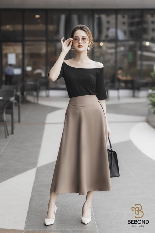 Chân váy xòe dài màu be nhạt - Salise Skirt_thumbnail_3